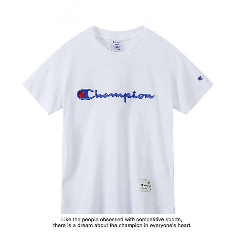 Unisex Loose Fit Embroidered Cotton Short-Sleeve T-Shirt - Premium Minimalist Streetwear Top