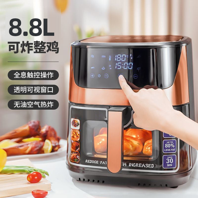 Large Capacity Visible Stainless Steel Air Fryer - Fully Automatic Multi-Function Fryer
