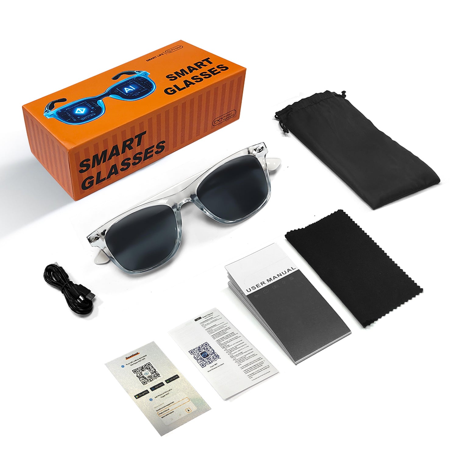 F16 Smart AI Translation Bluetooth Glasses - Audio Sunglasses with Voice Call