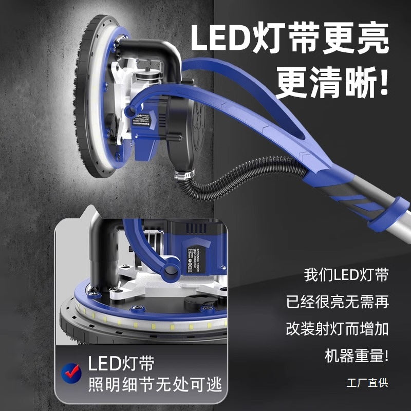 Electric Wall Sander & Putty Grinder with Dust Extraction – Long-Reach Ceiling Sanding Machine (3.6m / 4.6m | Dual Vacuum / High Wind / Flagship / Brushless)