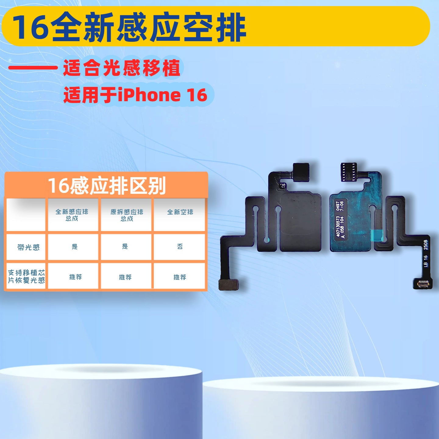 iPhone Earpiece Speaker and Proximity Sensor Flex Cable Replacement for iPhone X to 16 Series