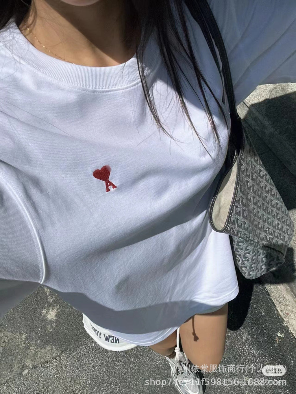 Unisex Short-Sleeve Cotton Graphic Tee - Casual Love Applique Streetwear T-Shirt