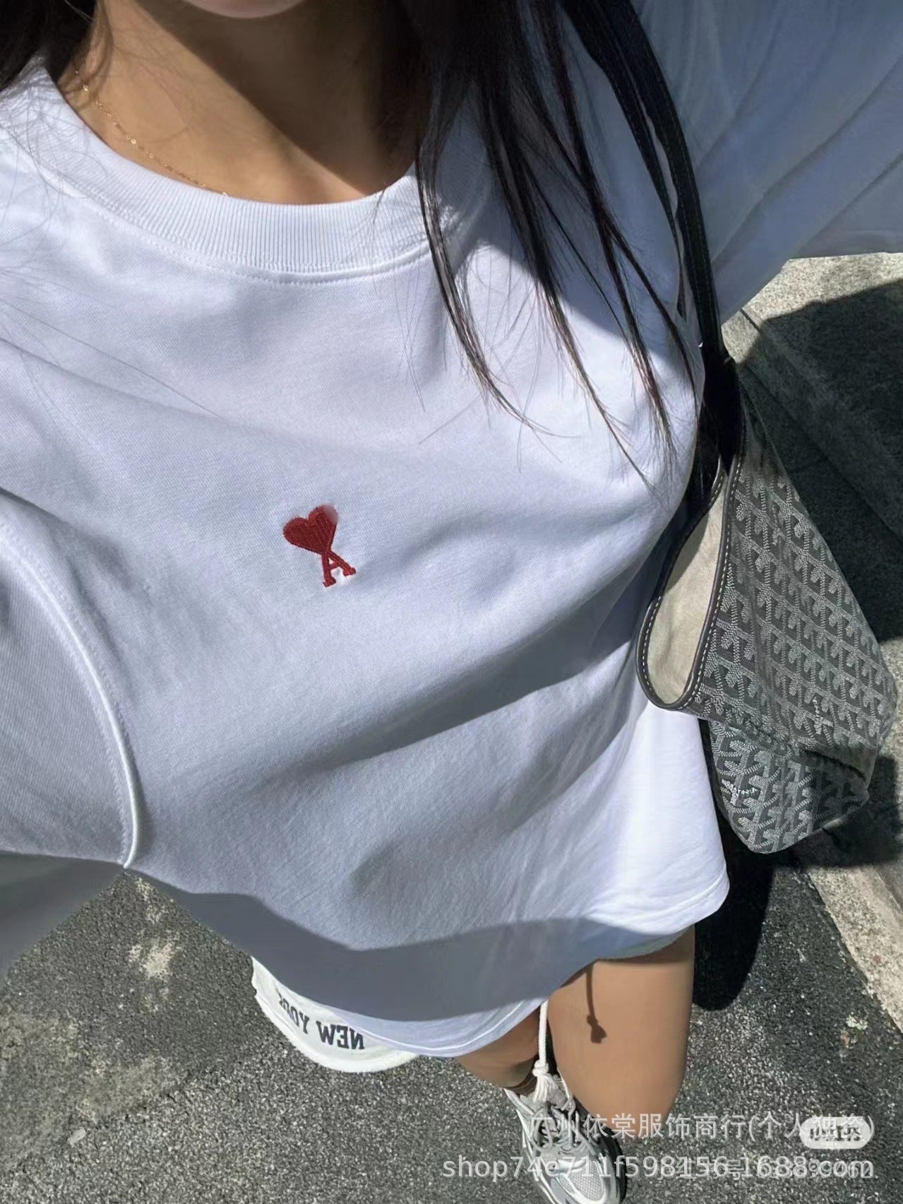 Unisex Short-Sleeve Cotton Graphic Tee - Casual Love Applique Streetwear T-Shirt
