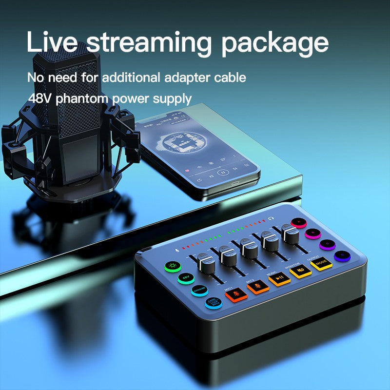 F9 48V Live Audio Sound Card Interface - Mobile & Computer Podcast Equipment