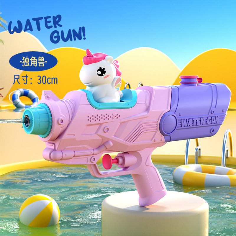 Double Nozzle Pull-Out Water Gun Toy - Cartoon Style Outdoor Water Play Kit