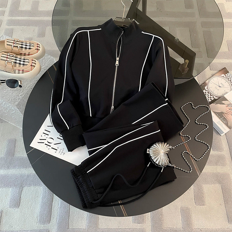 Women's Luxury Loungewear Pullover Sweatshirt & Wide-Leg Pants Set - Two-Piece Relaxed Fit Sport Suit