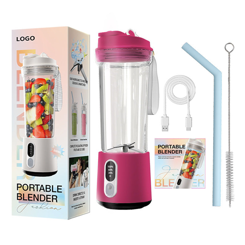 600ml Portable Blender and Smoothie Juicer Cup with Ice Crushing Travel Mixer