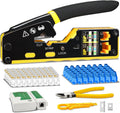 Multifunctional RJ45 Pass-Through Network Cable Crimp Tool Kit