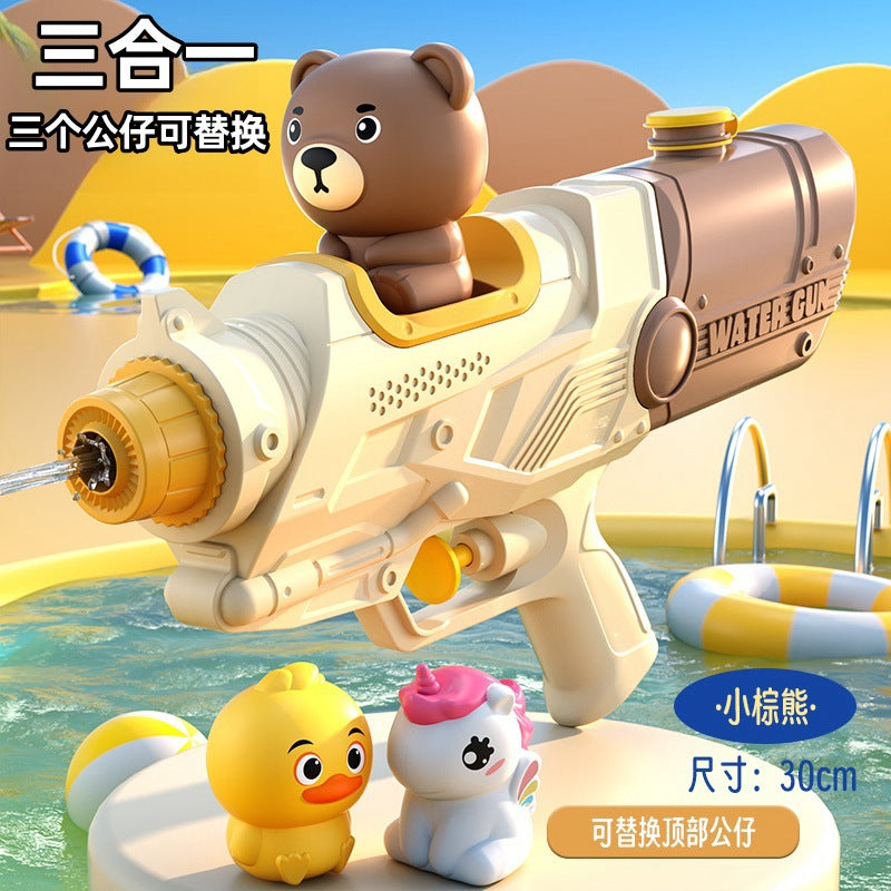 Double Nozzle Pull-Out Water Gun Toy - Cartoon Style Outdoor Water Play Kit