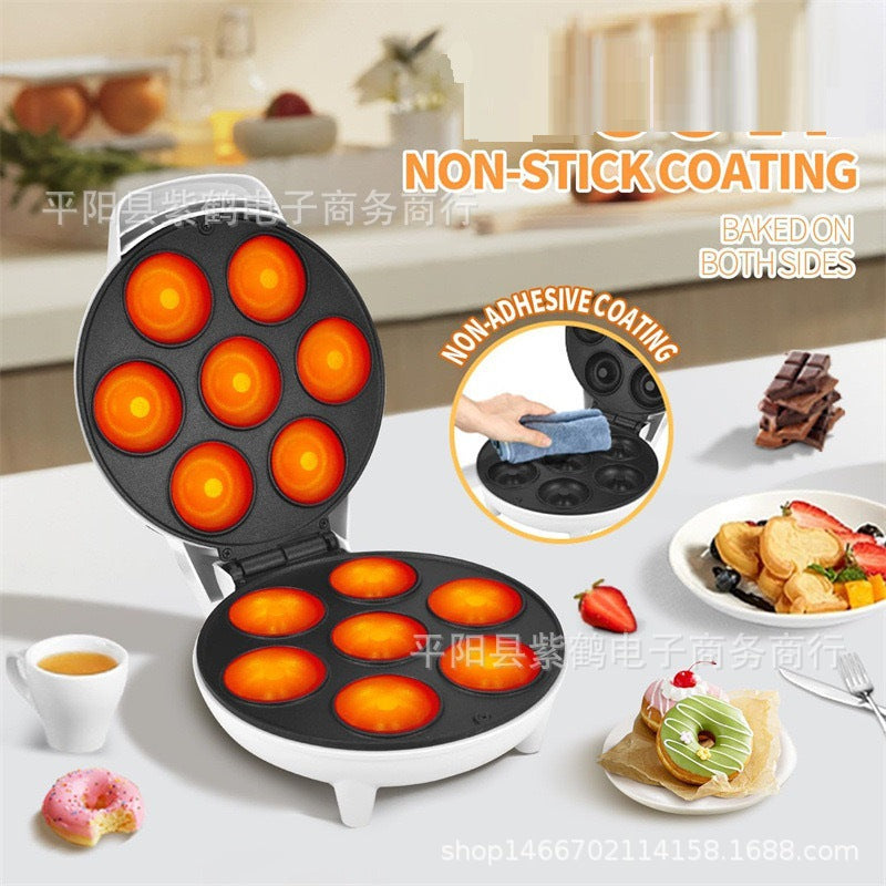 Mini Non-Stick Electric Donut Machine - Compact Breakfast Cake Maker