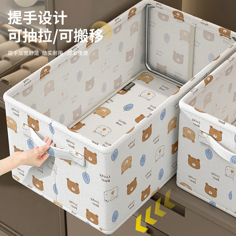 Baicaoyuan Fabric Wardrobe Clothing Organizer - Foldable Storage Basket