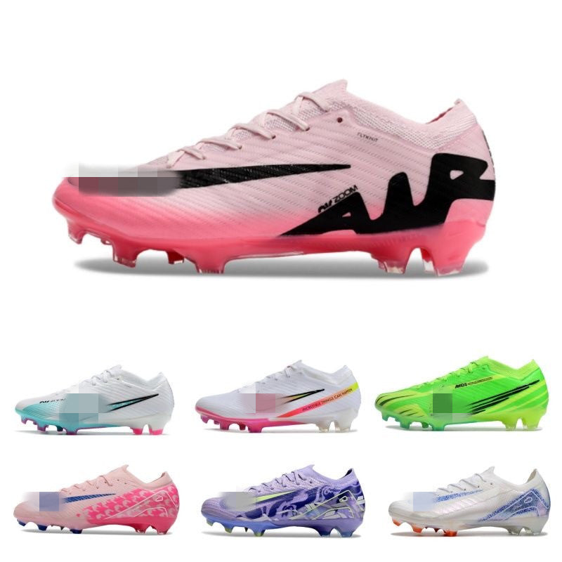 Cross-border Assassin 15 Men and Women FG Long Spike Soccer Shoes Knitted Waterproof Student Air Cushion Competition CR7 Training Sports Shoes
