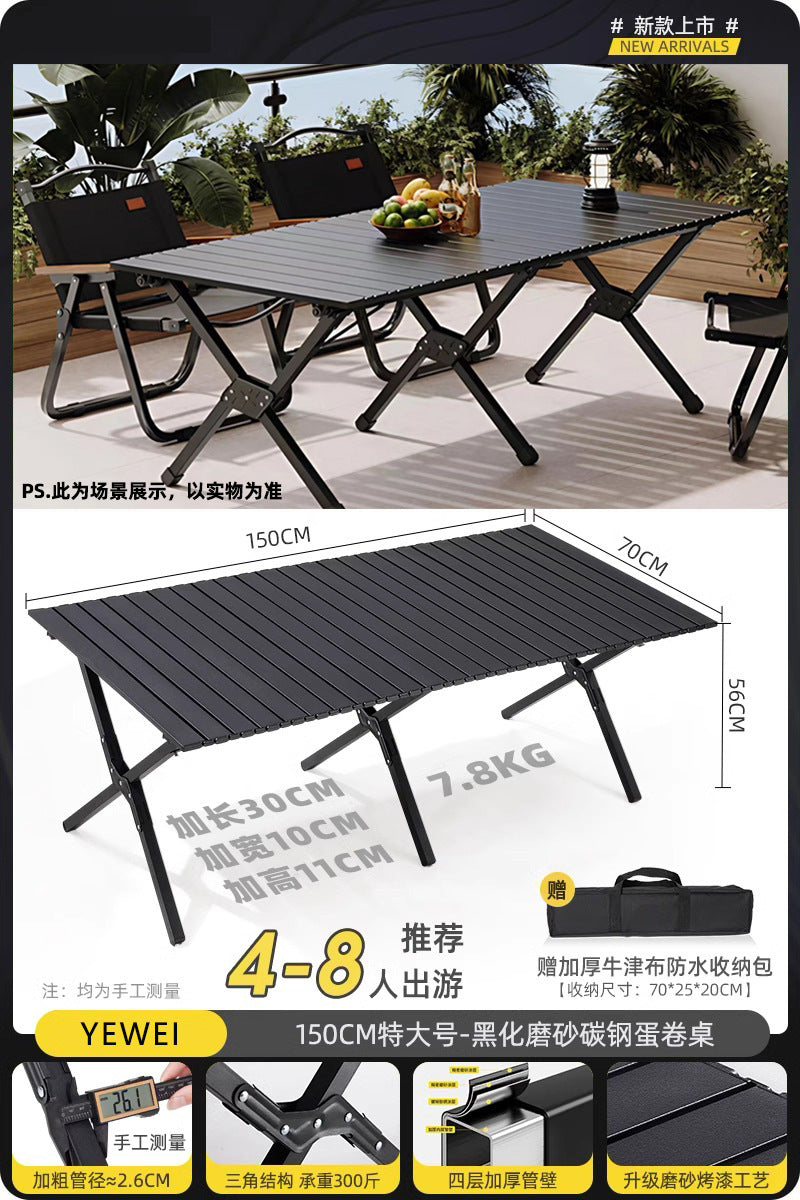 All-in-One Outdoor Picnic Folding Table & Moon Chair Set - Complete Camping Gear