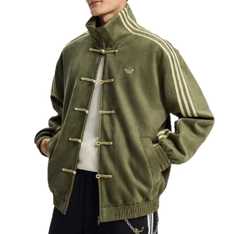 Clover Chinese Tang-Style Stand-Up Collar Windproof Jacket – Unisex Casual Outdoor Coat | 8 Colours