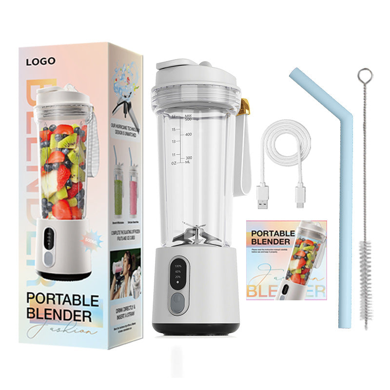 600ml Portable Blender and Smoothie Juicer Cup with Ice Crushing Travel Mixer