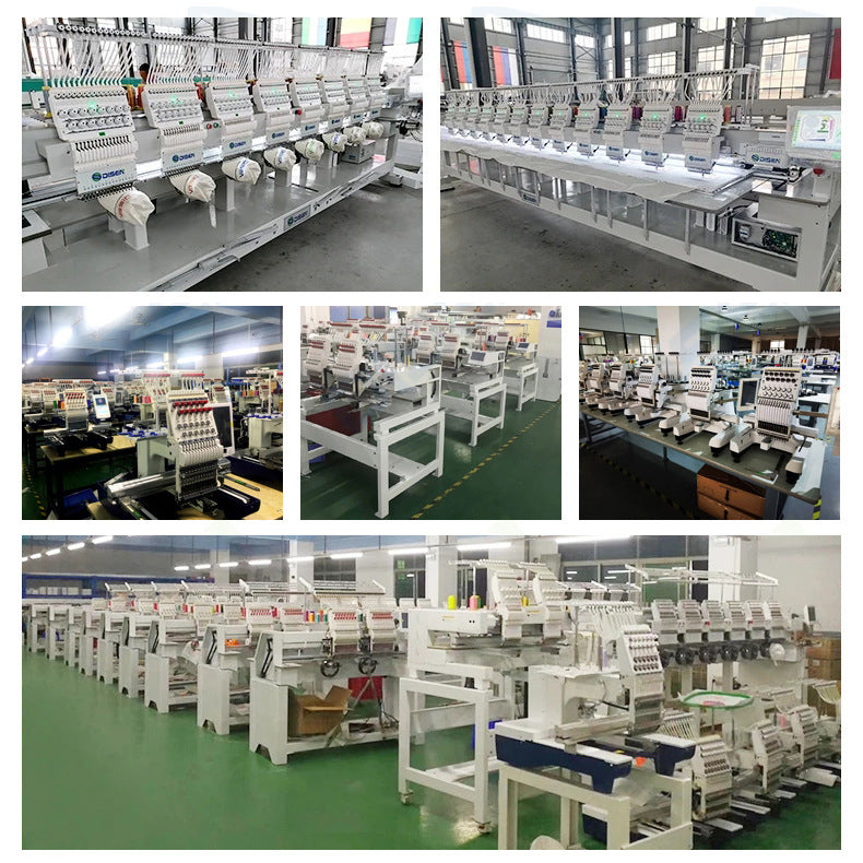 Commercial 6-Head Computerised Automatic Embroidery Machine - Industrial Cap & Flat Apparel System