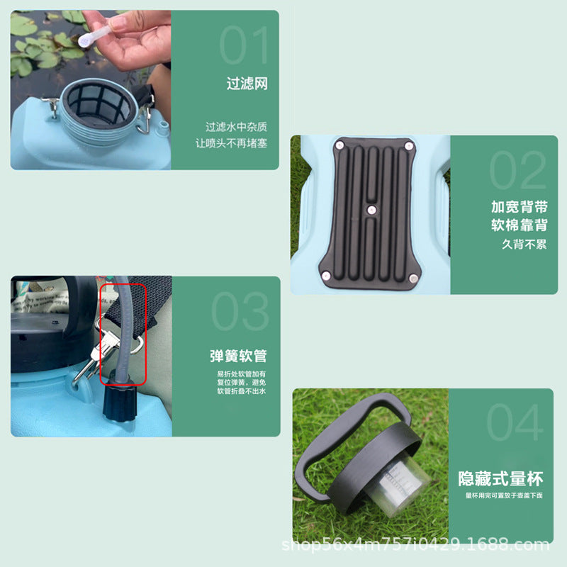 Heavy-Duty Electric Backpack Garden Sprayer - Battery-Powered Agricultural Watering System