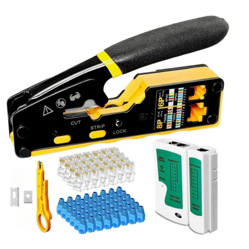 Multifunctional RJ45 Pass-Through Network Cable Crimp Tool Kit