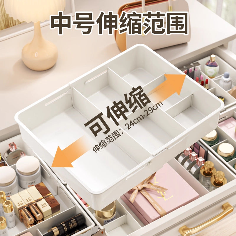 Plastic Desktop Storage Organizer Box - Cosmetic & Snack Compartment Basket
