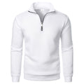 Men's Loose Fit Half-Zip Stand-Collar Pullover Sweatshirt - Casual Plus Size Fleece Hoodie
