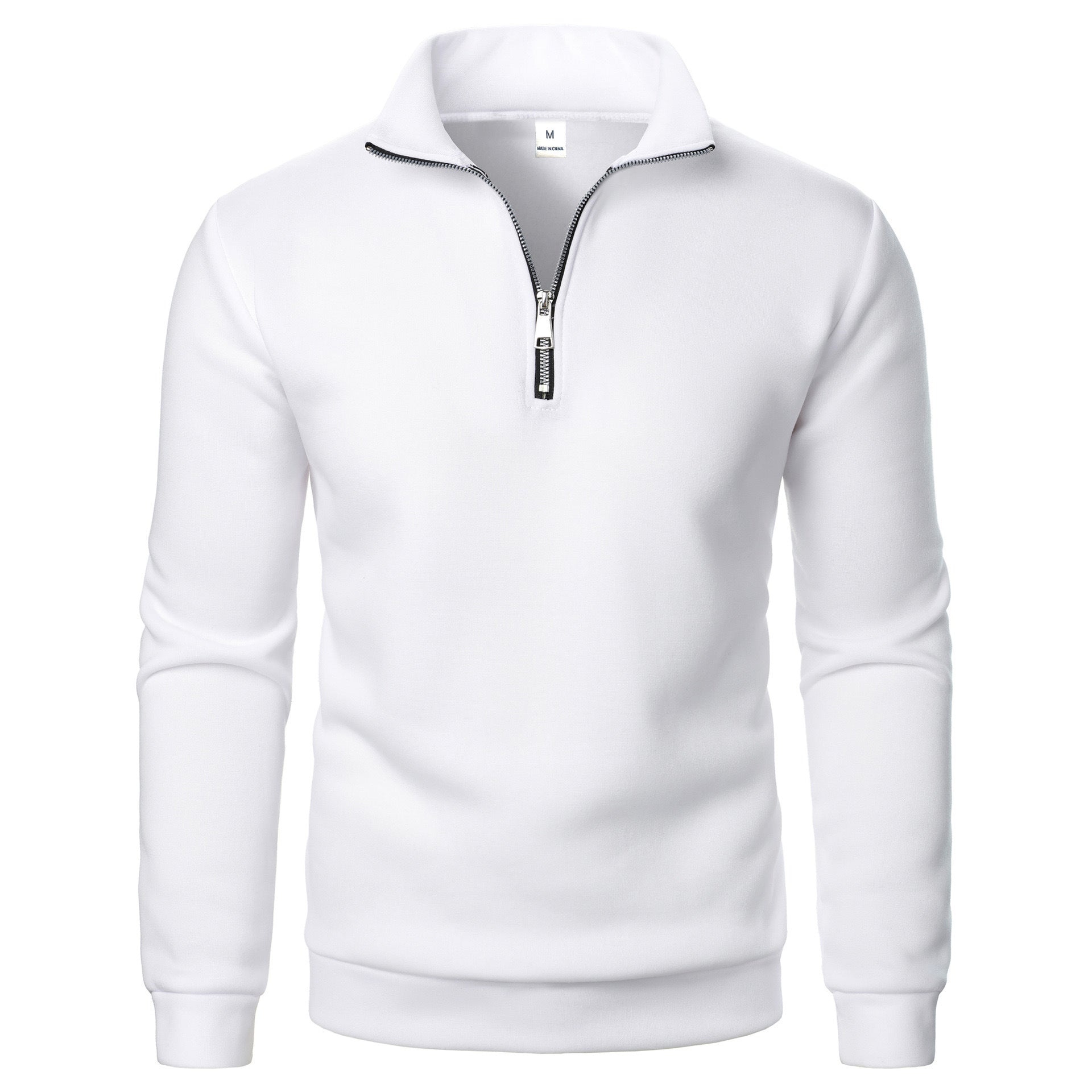 Men's Loose Fit Half-Zip Stand-Collar Pullover Sweatshirt - Casual Plus Size Fleece Hoodie