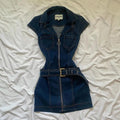 Women's Retro Sleeveless Denim Dress – Waist-Slimming Slim Fit | S–XL