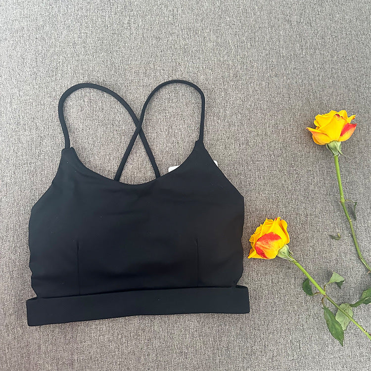 Cross-Back Padded Sports Bra Vest - Quick-Drying Breathable Gym Running Crop Top