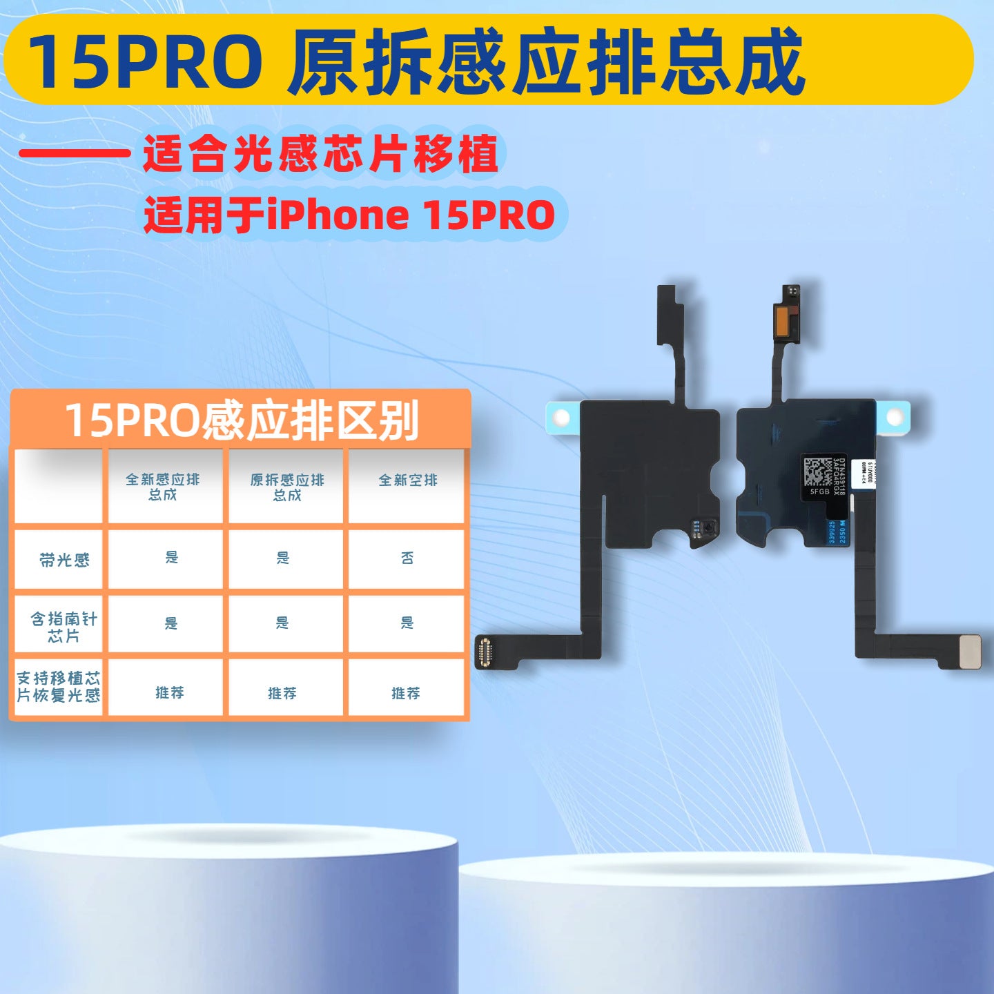 iPhone Earpiece Speaker and Proximity Sensor Flex Cable Replacement for iPhone X to 16 Series