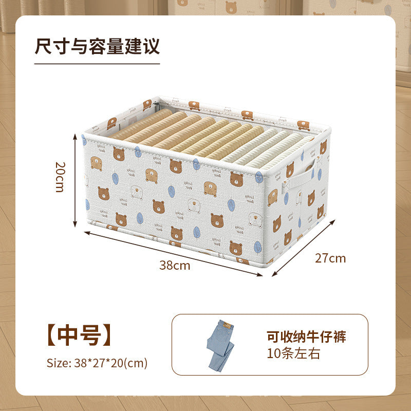 Baicaoyuan Fabric Wardrobe Clothing Organizer - Foldable Storage Basket