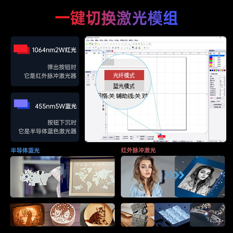 Diaojiang MrCarve M4 Portable Laser Metal Engraving & Marking Machine – Fully Automatic (+ Software / RT5 Rotary Axis / RF2 Rotary Fixture)