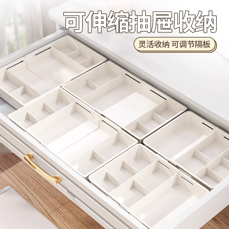 Plastic Desktop Storage Organizer Box - Cosmetic & Snack Compartment Basket