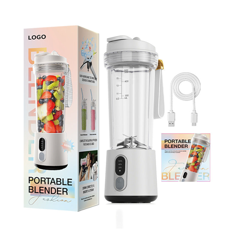 600ml Portable Blender and Smoothie Juicer Cup with Ice Crushing Travel Mixer