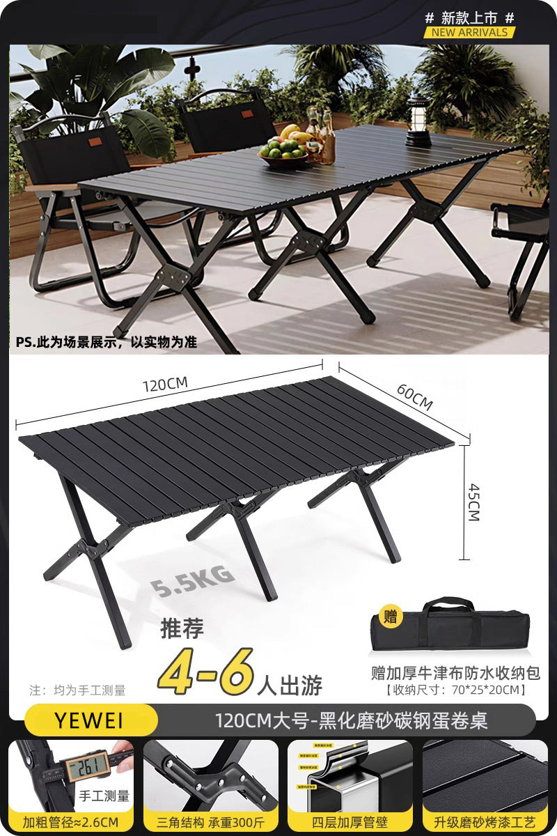 All-in-One Outdoor Picnic Folding Table & Moon Chair Set - Complete Camping Gear