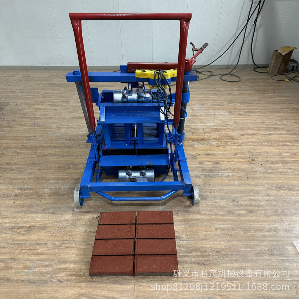 Factory-supplied small mobile cement no-fire-free brick machine, two-phase electric concrete brick-making machine, bread brick block brick machine