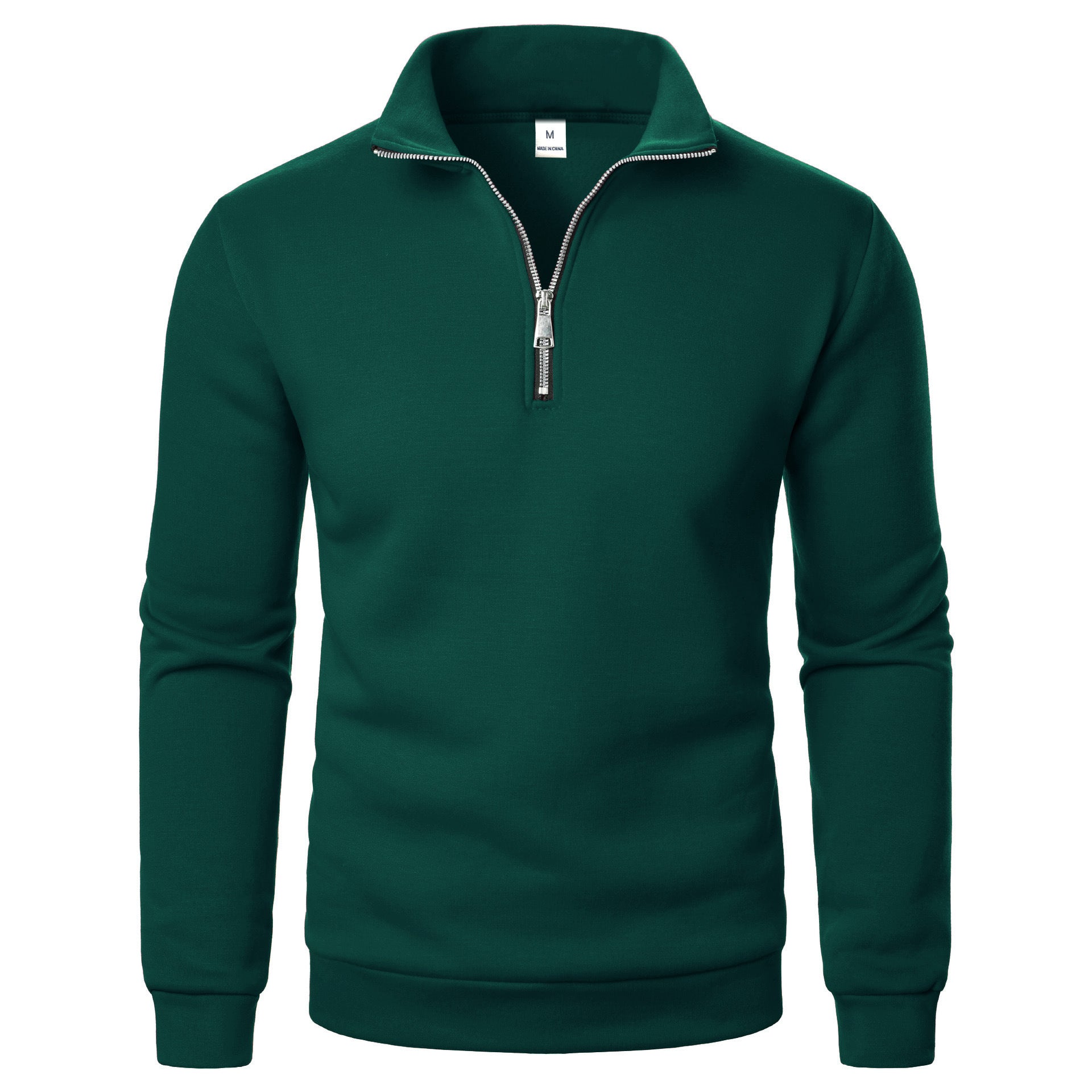 Men's Loose Fit Half-Zip Stand-Collar Pullover Sweatshirt - Casual Plus Size Fleece Hoodie