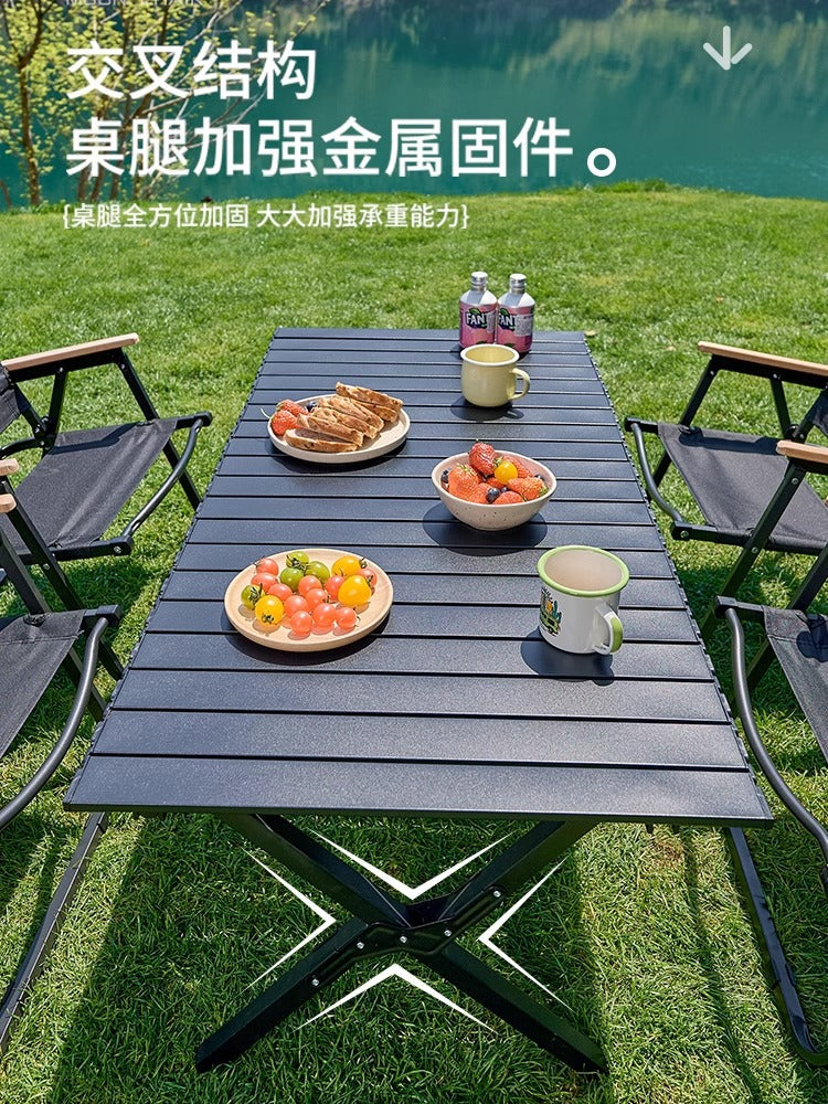All-in-One Outdoor Picnic Folding Table & Moon Chair Set - Complete Camping Gear