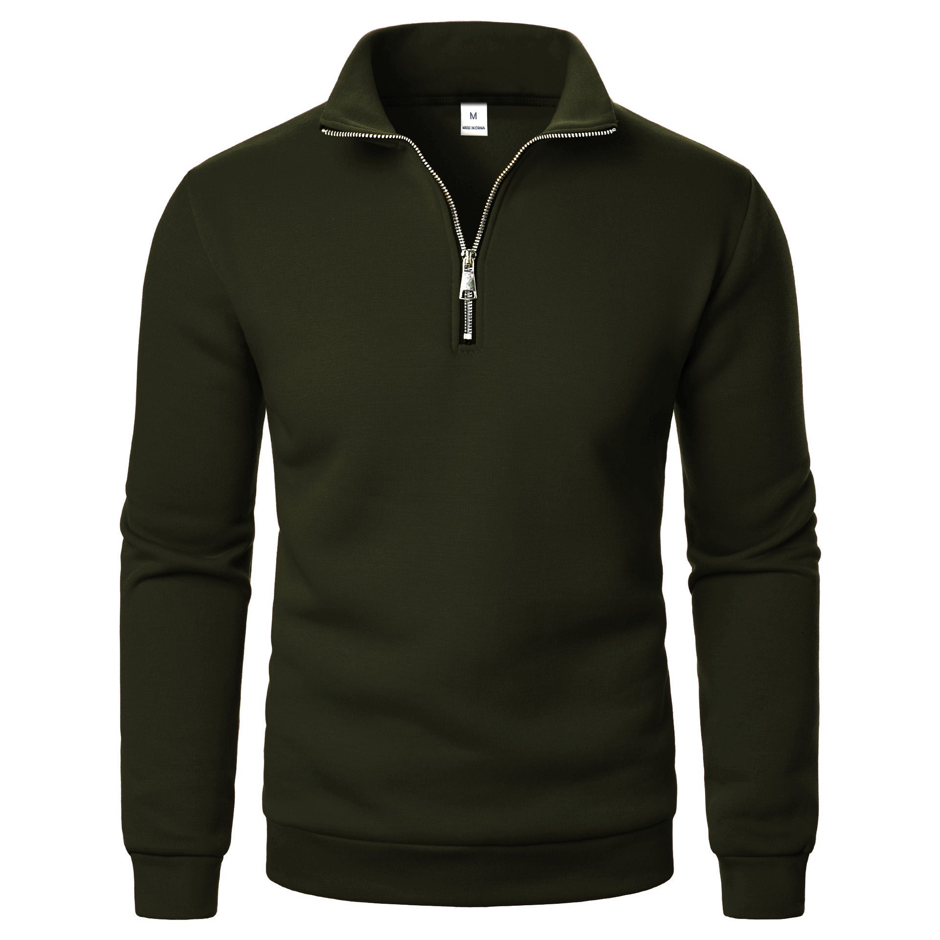 Men's Loose Fit Half-Zip Stand-Collar Pullover Sweatshirt - Casual Plus Size Fleece Hoodie
