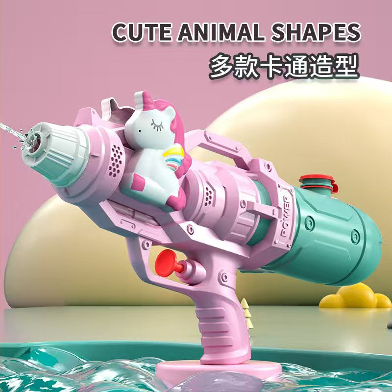 Double Nozzle Pull-Out Water Gun Toy - Cartoon Style Outdoor Water Play Kit