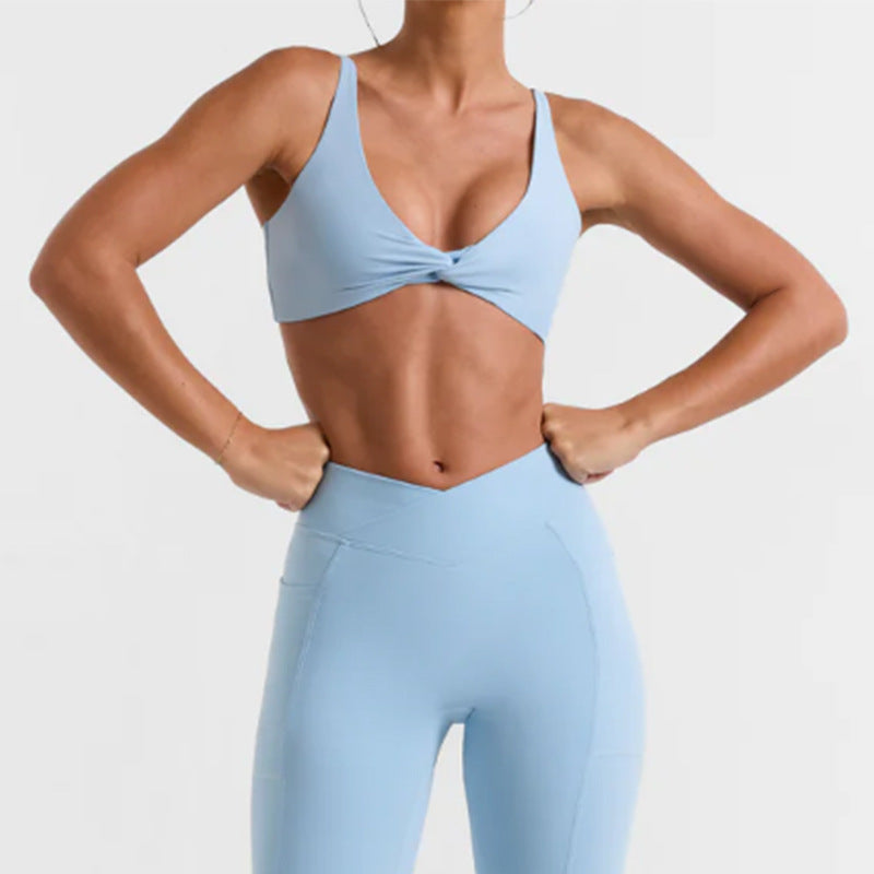 Two-Piece Wide-Leg Flared Yoga Set - High-Rise Hip-Lifting Gym Performance Wear