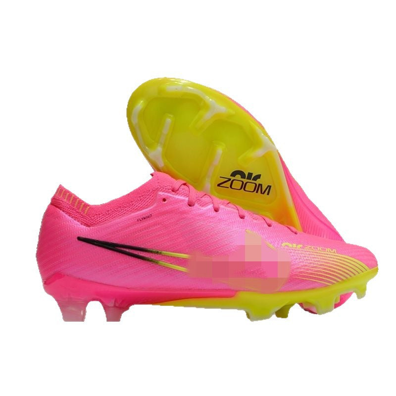 Cross-border Assassin 15 Men and Women FG Long Spike Soccer Shoes Knitted Waterproof Student Air Cushion Competition CR7 Training Sports Shoes