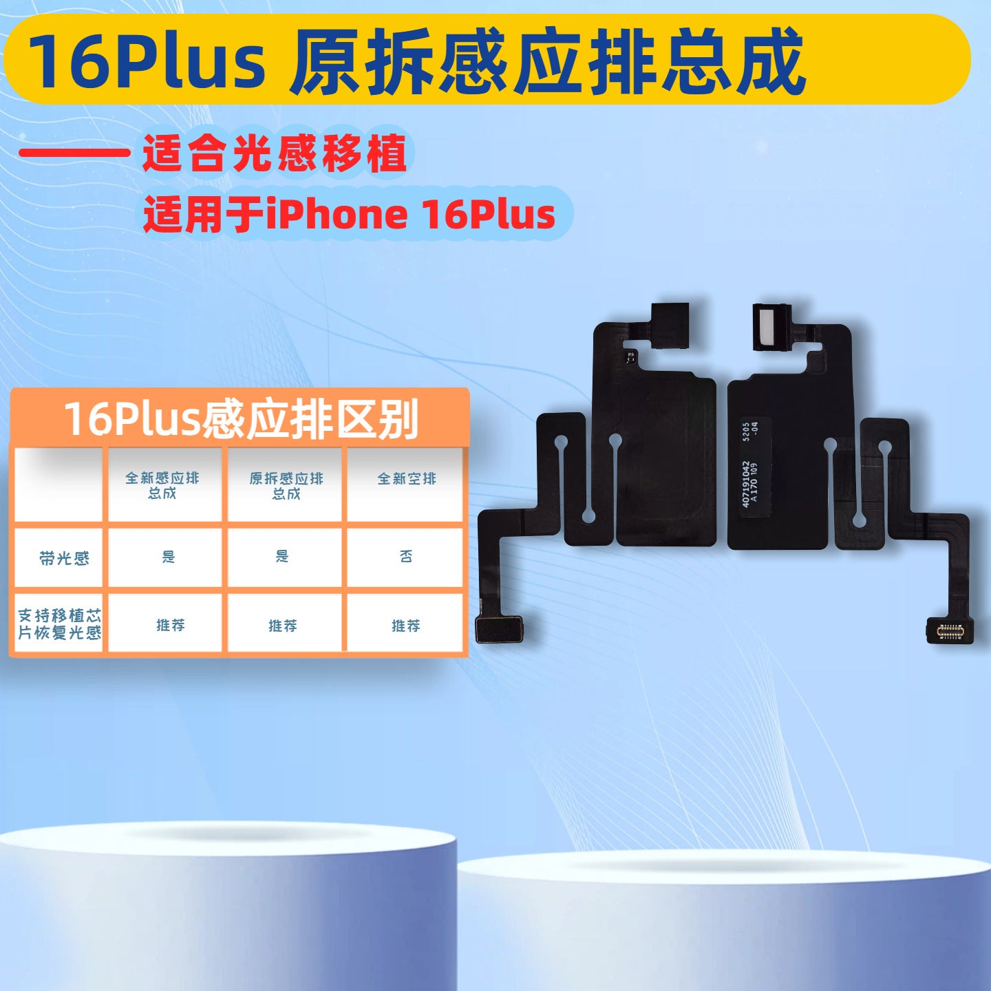 iPhone Earpiece Speaker and Proximity Sensor Flex Cable Replacement for iPhone X to 16 Series
