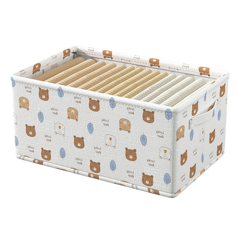 Baicaoyuan Fabric Wardrobe Clothing Organizer - Foldable Storage Basket