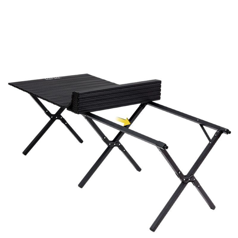 Lightweight Portable Camping Egg Roll Table & Picnic Chair Set - Full Outdoor Kit