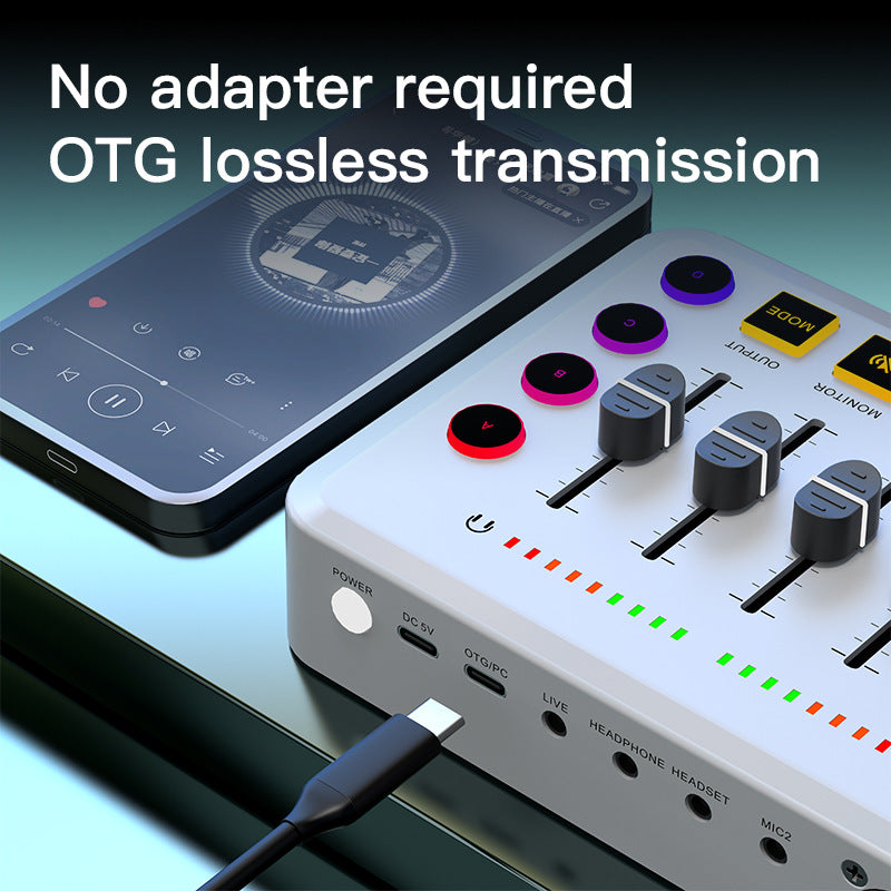 F9 48V Live Audio Sound Card Interface - Mobile & Computer Podcast Equipment