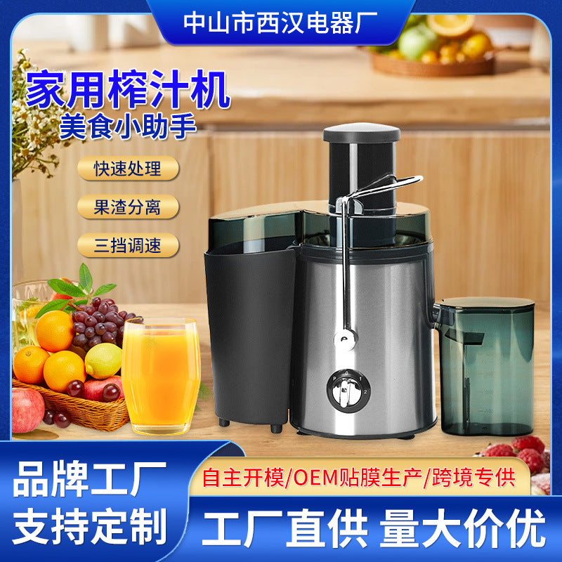 Cross-border multi-functional juicer, kitchen electric stainless steel large capacity juicer, juice separation and mixer, customization
