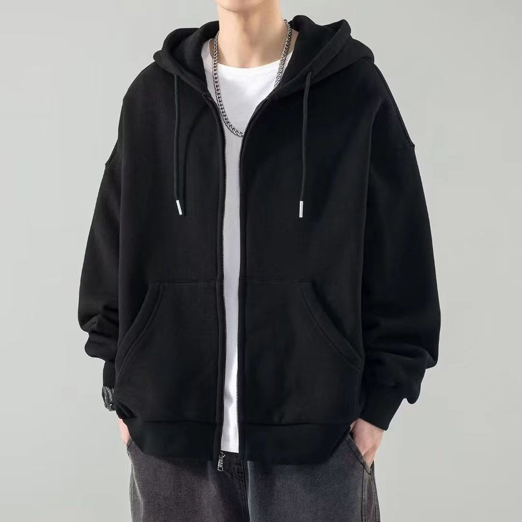 Unisex Minimalist Heavyweight Hooded Sweatshirt - Premium Loose Fit Casual Pullover Hoodie