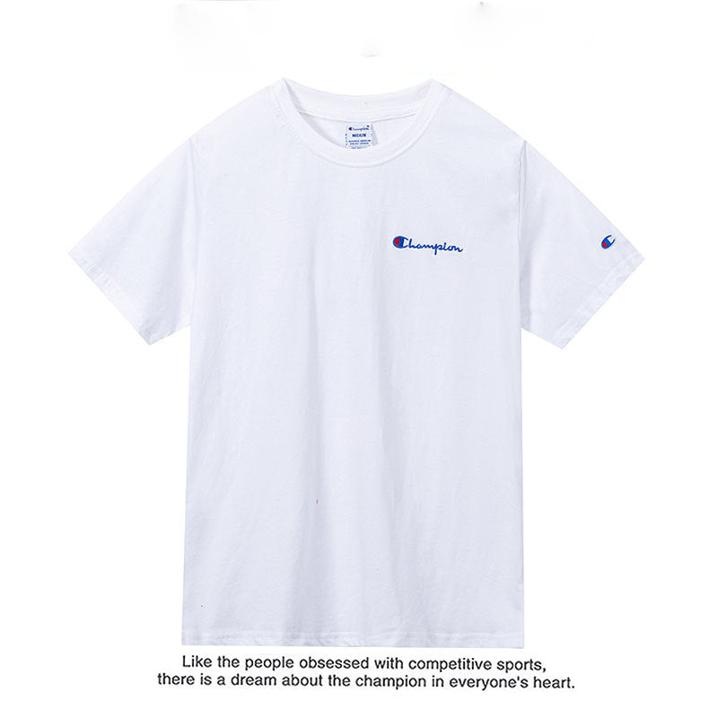 Unisex Loose Fit Embroidered Cotton Short-Sleeve T-Shirt - Premium Minimalist Streetwear Top