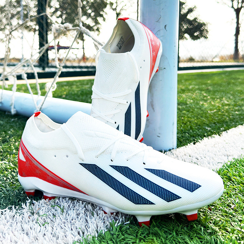 Cross-border new popular football shoes for men, low-top, teens, students, adults, long spikes, grass training football boots wholesale