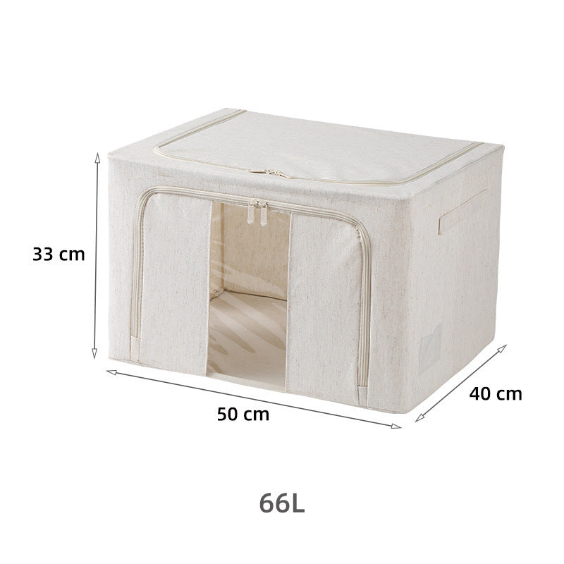 Tianshan Cotton & Linen PP Board Storage Box - Large Capacity Folding Fabric Organizer