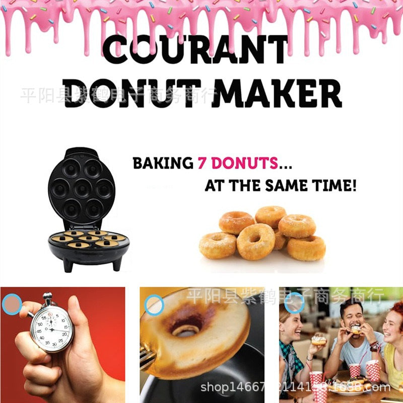 Mini Non-Stick Electric Donut Machine - Compact Breakfast Cake Maker